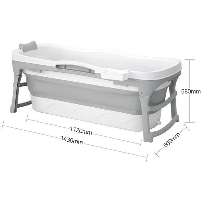 Vikbar badbalja för vuxna XL - blå - 143cm - utan fotmassage