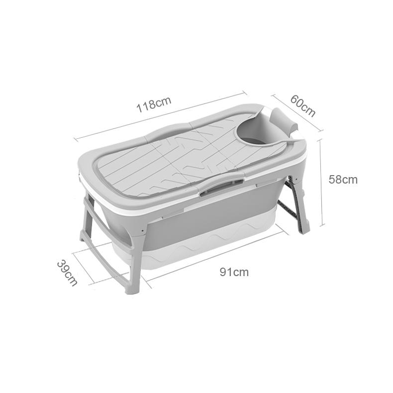 Vikbar badbalja för vuxna - 118 cm/grå