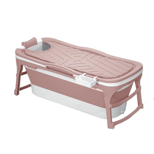 Vikbar badbalja för vuxna med lock XL - 143 cm/rosa - utan fotmassage